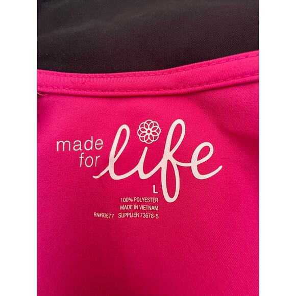 Jacket - Made for Life size Large pink  black athletic run warm up women's coat - Picture 2 of 12